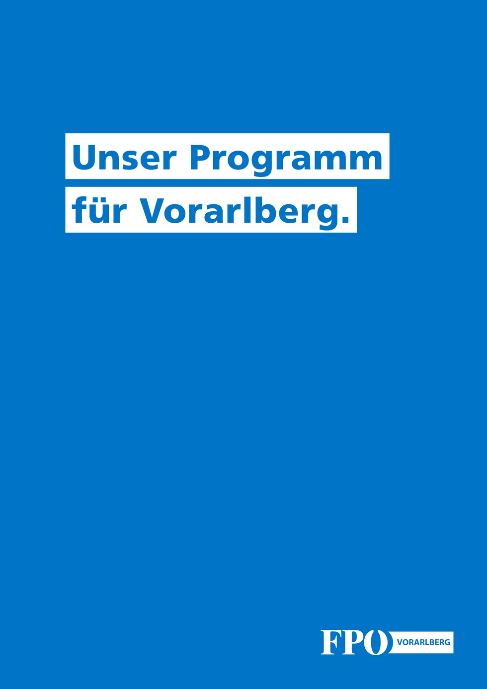 Weiße Schrift blauer Hintergrund Wahlprogramm